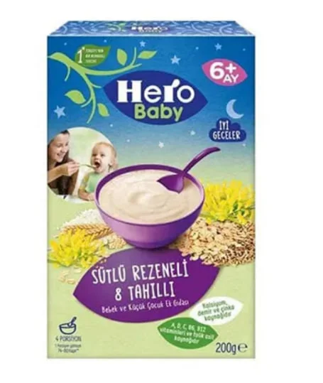 سرلاک هیرو بیبی 8 غله و رازیانه همراه با شیر HERO BABY